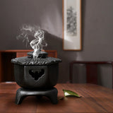 Maxbell Antique Incense Burner Centerpiece Gift Censer for Patio Desktop Garden Black