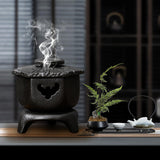 Maxbell Antique Incense Burner Centerpiece Gift Censer for Patio Desktop Garden Black