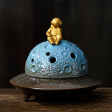 Maxbell Astronaut Incense Holder Burner UFO Censer for Hotel Relaxation Office