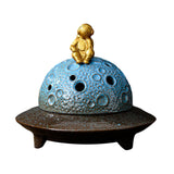 Maxbell Astronaut Incense Holder Burner UFO Censer for Hotel Relaxation Office