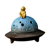 Maxbell Astronaut Incense Holder Burner UFO Censer for Hotel Relaxation Office