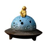 Maxbell Astronaut Incense Holder Burner UFO Censer for Hotel Relaxation Office