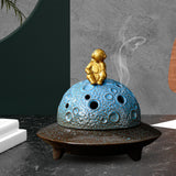 Maxbell Astronaut Incense Holder Burner UFO Censer for Hotel Relaxation Office