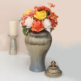 Maxbell Ceramic Ginger Jar Desktop Decorative Porcelain Jar Ornament Ceramic Vase L