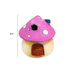 Maxbell Mini Mushroom House Miniature Figurine Mushroom Model for Bonsai Decoration Pink