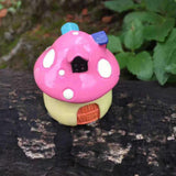 Maxbell Mini Mushroom House Miniature Figurine Mushroom Model for Bonsai Decoration Pink