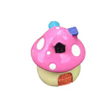 Maxbell Mini Mushroom House Miniature Figurine Mushroom Model for Bonsai Decoration Pink