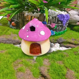 Maxbell Mini Mushroom House Miniature Figurine Mushroom Model for Bonsai Decoration Pink