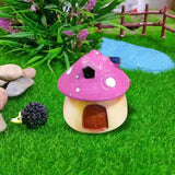 Maxbell Mini Mushroom House Miniature Figurine Mushroom Model for Bonsai Decoration Pink