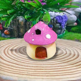 Maxbell Mini Mushroom House Miniature Figurine Mushroom Model for Bonsai Decoration Pink