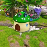 Maxbell Mini Mushroom House Miniature Figurine Mushroom Model for Bonsai Decoration Green
