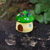 Maxbell Mini Mushroom House Miniature Figurine Mushroom Model for Bonsai Decoration Green
