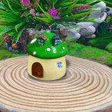 Maxbell Mini Mushroom House Miniature Figurine Mushroom Model for Bonsai Decoration Green