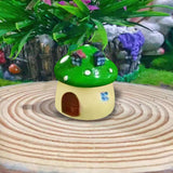 Maxbell Mini Mushroom House Miniature Figurine Mushroom Model for Bonsai Decoration Green