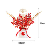 Maxbell Red Chinese New Year Decoration Spring Festival Bonsai Table Centerpiece White