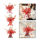 Maxbell Red Chinese New Year Decoration Spring Festival Bonsai Table Centerpiece White