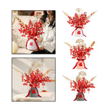 Maxbell Red Chinese New Year Decoration Spring Festival Bonsai Table Centerpiece White