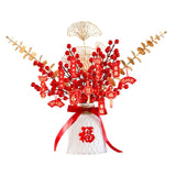 Maxbell Red Chinese New Year Decoration Spring Festival Bonsai Table Centerpiece White