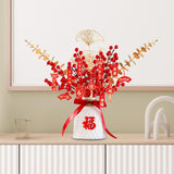 Maxbell Red Chinese New Year Decoration Spring Festival Bonsai Table Centerpiece White
