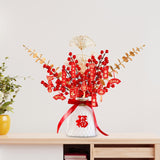 Maxbell Red Chinese New Year Decoration Spring Festival Bonsai Table Centerpiece White