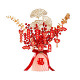 Maxbell Red Chinese New Year Decoration Spring Festival Bonsai Table Centerpiece Pink