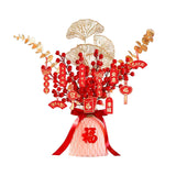 Maxbell Red Chinese New Year Decoration Spring Festival Bonsai Table Centerpiece Pink