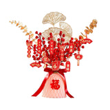 Maxbell Red Chinese New Year Decoration Spring Festival Bonsai Table Centerpiece Pink