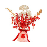 Maxbell Red Chinese New Year Decoration Spring Festival Bonsai Table Centerpiece Pink