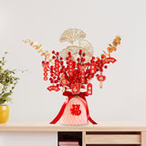 Maxbell Red Chinese New Year Decoration Spring Festival Bonsai Table Centerpiece Pink