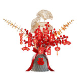 Maxbell Red Chinese New Year Decoration Spring Festival Bonsai Table Centerpiece Gray
