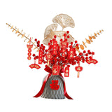 Maxbell Red Chinese New Year Decoration Spring Festival Bonsai Table Centerpiece Gray