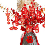 Maxbell Red Chinese New Year Decoration Spring Festival Bonsai Table Centerpiece Gray