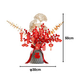 Maxbell Red Chinese New Year Decoration Spring Festival Bonsai Table Centerpiece Gray