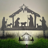 Maxbell Nativity Scene Silhouette Metal Nativity Religious Figure for Lawn Patio 30cmx19cm Brown