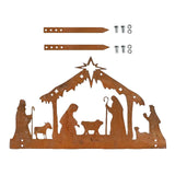 Maxbell Nativity Scene Silhouette Metal Nativity Religious Figure for Lawn Patio 30cmx19cm Brown