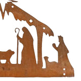 Maxbell Nativity Scene Silhouette Metal Nativity Religious Figure for Lawn Patio 30cmx19cm Brown