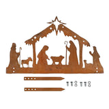Maxbell Nativity Scene Silhouette Metal Nativity Religious Figure for Lawn Patio 40cmx25cm Brown