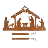 Maxbell Nativity Scene Silhouette Metal Nativity Religious Figure for Lawn Patio 40cmx25cm Brown