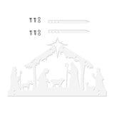 Maxbell Nativity Scene Silhouette Metal Nativity Religious Figure for Lawn Patio 30cmx19cm White
