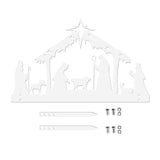 Maxbell Nativity Scene Silhouette Metal Nativity Religious Figure for Lawn Patio 30cmx19cm White