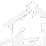 Maxbell Nativity Scene Silhouette Metal Nativity Religious Figure for Lawn Patio 30cmx19cm White