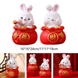 Maxbell Lucky Rabbit Statue Indoor Money Box Figurine for Store Desktop Office Lucky 16cmx16cmx24cm