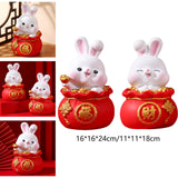 Maxbell Lucky Rabbit Statue Indoor Money Box Figurine for Store Desktop Office Lucky 16cmx16cmx24cm
