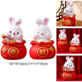 Maxbell Lucky Rabbit Statue Indoor Money Box Figurine for Store Desktop Office Lucky 16cmx16cmx24cm