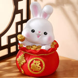 Maxbell Lucky Rabbit Statue Indoor Money Box Figurine for Store Desktop Office Lucky 16cmx16cmx24cm