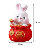Maxbell Lucky Rabbit Statue Indoor Money Box Figurine for Store Desktop Office Lucky 16cmx16cmx24cm