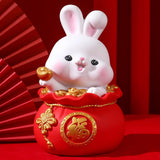 Maxbell Lucky Rabbit Statue Indoor Money Box Figurine for Store Desktop Office Lucky 11cmx11cmx18cm