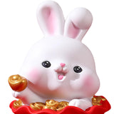 Maxbell Lucky Rabbit Statue Indoor Money Box Figurine for Store Desktop Office Lucky 11cmx11cmx18cm