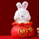 Maxbell Lucky Rabbit Statue Indoor Money Box Figurine for Store Desktop Office Money 11cmx11cmx18cm