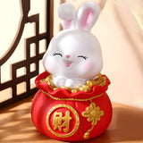 Maxbell Lucky Rabbit Statue Indoor Money Box Figurine for Store Desktop Office Money 11cmx11cmx18cm